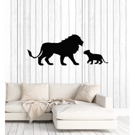 Vinyl Wall Decal Lion King African Animals Lion Cub Kids Room Stickers Mural Large Decor (g1373) Black