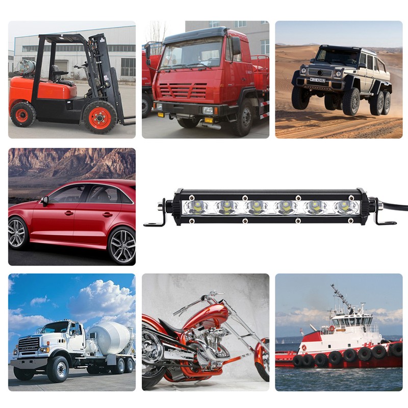 7inch 6 LED 30W 6000LM Car Work Light Strip Bar
