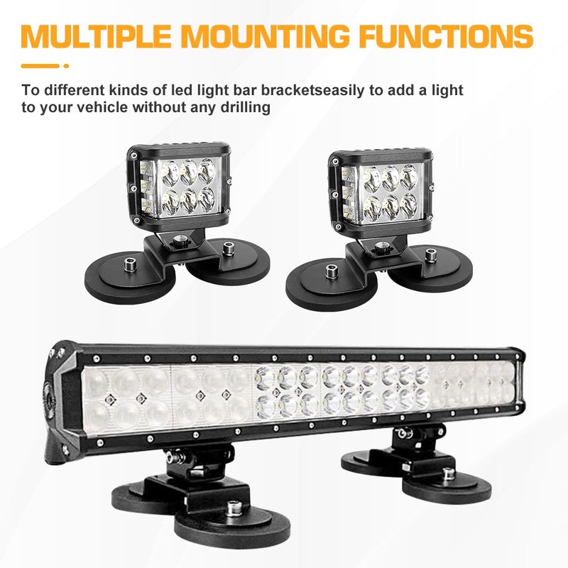 WFPOWER 2 Pack Strong Magnet Base Bracket for Light Bar,