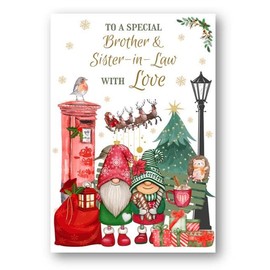 Second Ave Brother & Sister-in-Law Christmas Winter Postbox Xmas Holiday Festive Greetings Card