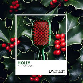 UNbrush Mini Holioday Collection Detangling Hair Brush Travel Size - Color: Holly