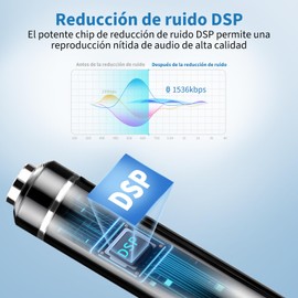 Grabadora de Voz, 64GB Pluma de Grabación Portátil, Reproductor MP3, Micrófono con Cancelación de Ruido, Grabadora Digital Inteligente para Reuniones, Entrevistas, Ampliable 128GB, Capaz de Escribir…