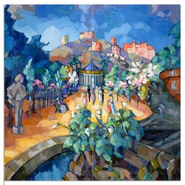 Tile Mural Impressionism Cityscape Italy Rome by Konrad Vilhelm Magi Kitchen Bathroom Shower Wall Backsplash Splashback 2x2 4.25" Ceramic, Matte