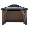 COWVIE 4-Panel 12' x 14' Gazebo Replacement Curtains, Patio Privacy
