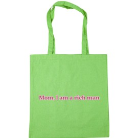 Hippowarehouse Mom I am a rich man retro feminist Tote Shopping Gym Beach Bag 42cm x38cm, 10 litres