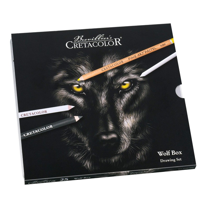 Cretacolor Wolf Box Set of 25 Black / White Sign