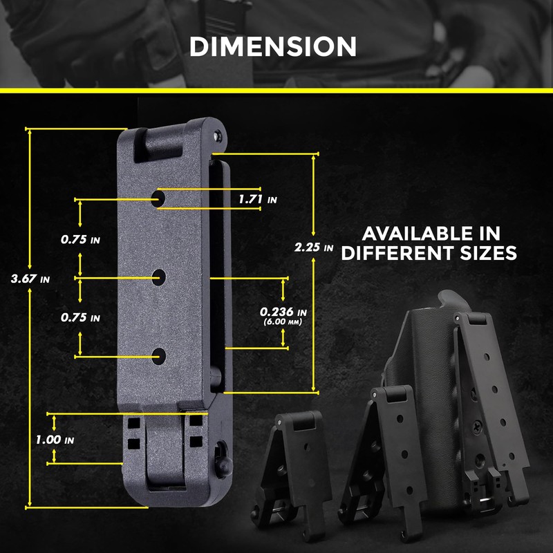 HolsterBuilder HB 6mm Opening Adjustable Molle-Lock