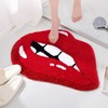 Panstar Red Lips Bathroom Rug, Cute Funny Biting Lips Shaped