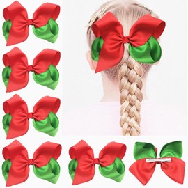 ZOONAI Women Girls Hair Bows Boutique Christmas Party Bow Clip Teens Hairpin Headwear Hair Accessories