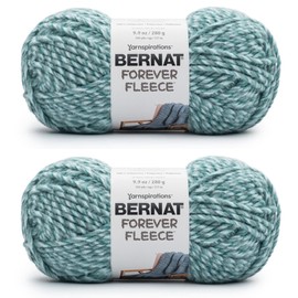 Bernat Forever Fleece Leisure Teal Yarn - 2 Pack of 280g/9.9oz - Polyester - 6 Super Bulky - 194 Yards - Knitting/Crochet