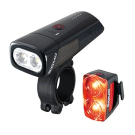 SIGMA Buster 1100 FL & Buster RL 150 | Set di luci ricaricabili per bicicletta | Luce posteriore per bicicletta con funzione di freno Fino a 2000m di portata | Luce anteriore 1100 lumen