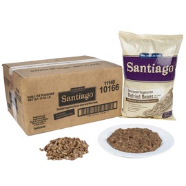Santiago Season Vegetarian Refried Pinto Beans - 28.1 oz. pouch, 6 pouches per case