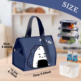 JYJLLM high-Capacity Lunch Bag Tote，Insulated Lunch Bag，Bag for Women Wide Open Insulated Cooler Bag Water-Resistant Thermal Leak-Proof Lunch Organizer for Men Girls Children (Blue)