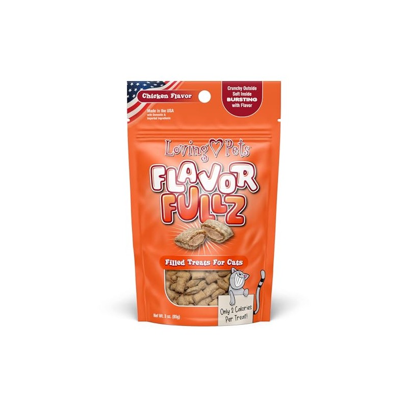 Loving Pets Flavorfullz Filled Treats for Cats, Chicken 3 oz.