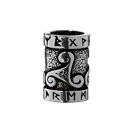 NKlaus Triruna 6449 Hair Jewellery Beard Pearl Runes Triskele 925 Sterling Silver Curl Bead