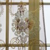 1pc Luxury Brown Embroidered Floral Sheer Tulle Curtain for Bedroom