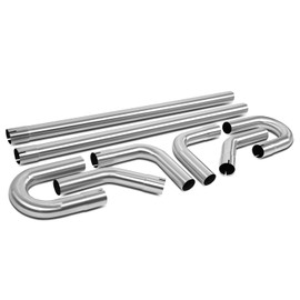 DNA MOTORING DNA MOTORING ZTL-25SS-8P 8 Pcs 2.5 Inches Stainless Steel DIY Custom Exhaust Tubing Mandrel Bend Pipe Straight & U-Bend Kit, Universal Fit