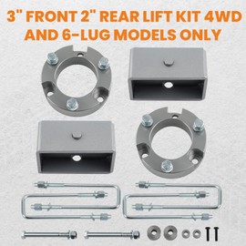 maXpeedingrods 3" Front 2" Rear Lift Leveling Kit for Toyota Tacoma 2005-2023 2WD 4WD 6Lug Only, Aluminum Front Strut Spacers & Rear lift blocks with Differential Drop Kit