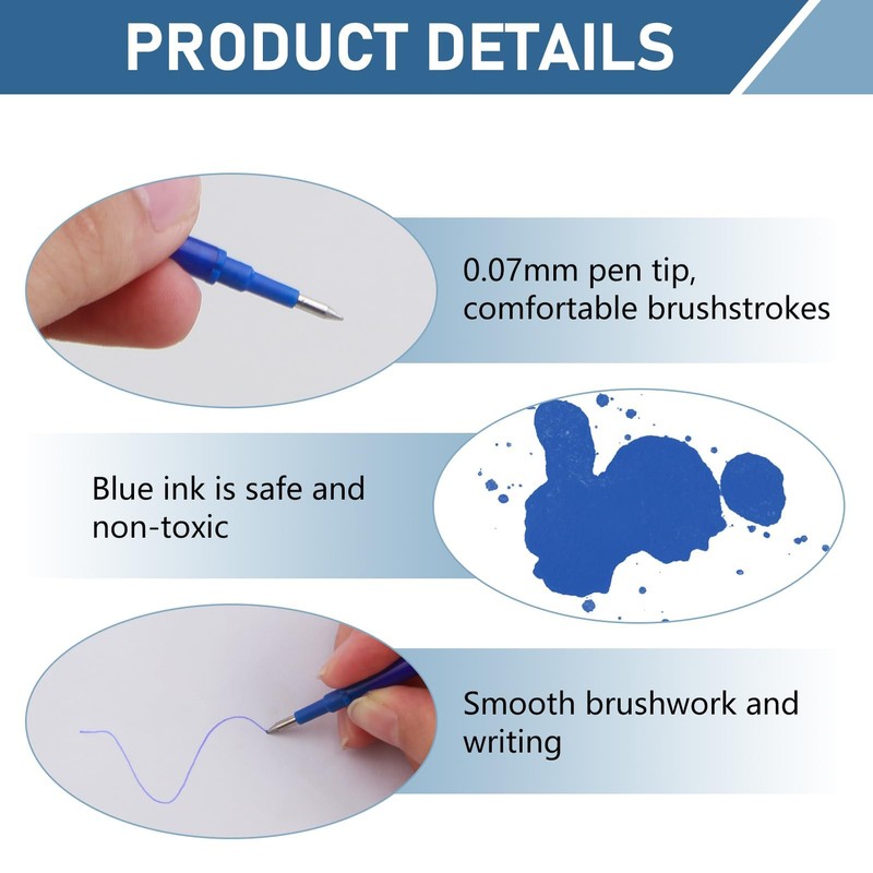 Premium Erasable Pen Refill Bundle, Pack of 12 Black Gel