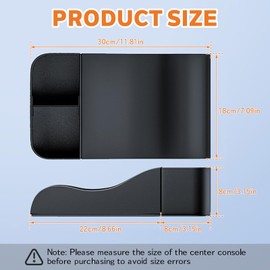 Car Center Console Cover, Upgraded Memory Foam Car Armrest Cushion with Cup Holder, Ergonomic Design, Waterproof Middle Console Cover Arm Rest Box Pad Car Interior Accessories for Most Vehicles