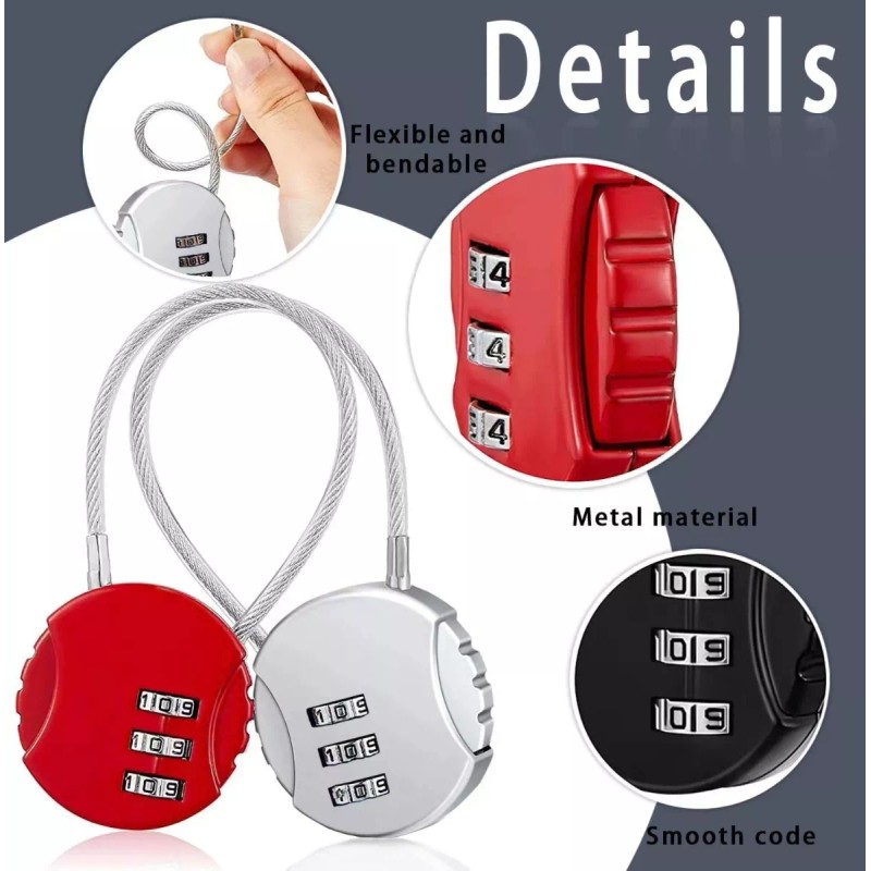 SANBREVE 4 Piezas Candados De Combinación Mini Casillero Por Mochila