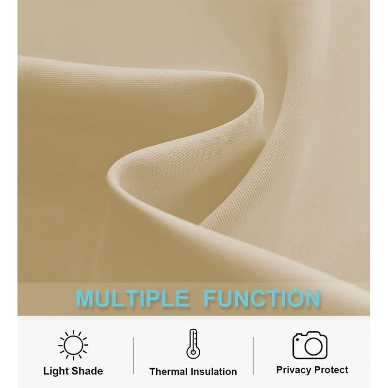 RYB HOME Thermal Insulated Curtains Blackout Small Window Drapes Light