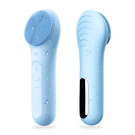 NågraCoola Electric Facial Cleansing Brush - Waterproof and Rechargeable, Exfoliates, Cleanses and Massages Skin - Light Blue