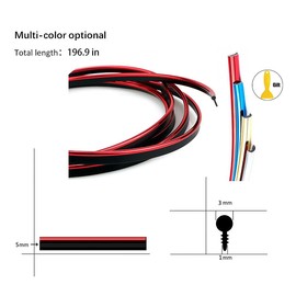 Car Interior Moulding Trim, 16.4ft/5M Universal Car Gap Fillers Automobile Moulding Line Decorative Accessories DIY Flexible Strip Garnish Accessory with Installing Tool - Red