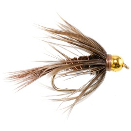 The Fly Fishing Place Bead Head Soft Hackle Pheasant Tail Nymph Fly Fishing Flies - Trout and Bass Wet Fly Pattern - 6 Flies Hook Size 14