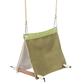 TRIXIE Cozy Hanging Bird Shelter Bird Tent Hanging Cotton 16 × 18 × 20 cm Green – 58998