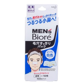 Kao Biore Men's Deep Cleaning Pore Strips Pack White Type 10 Pieces