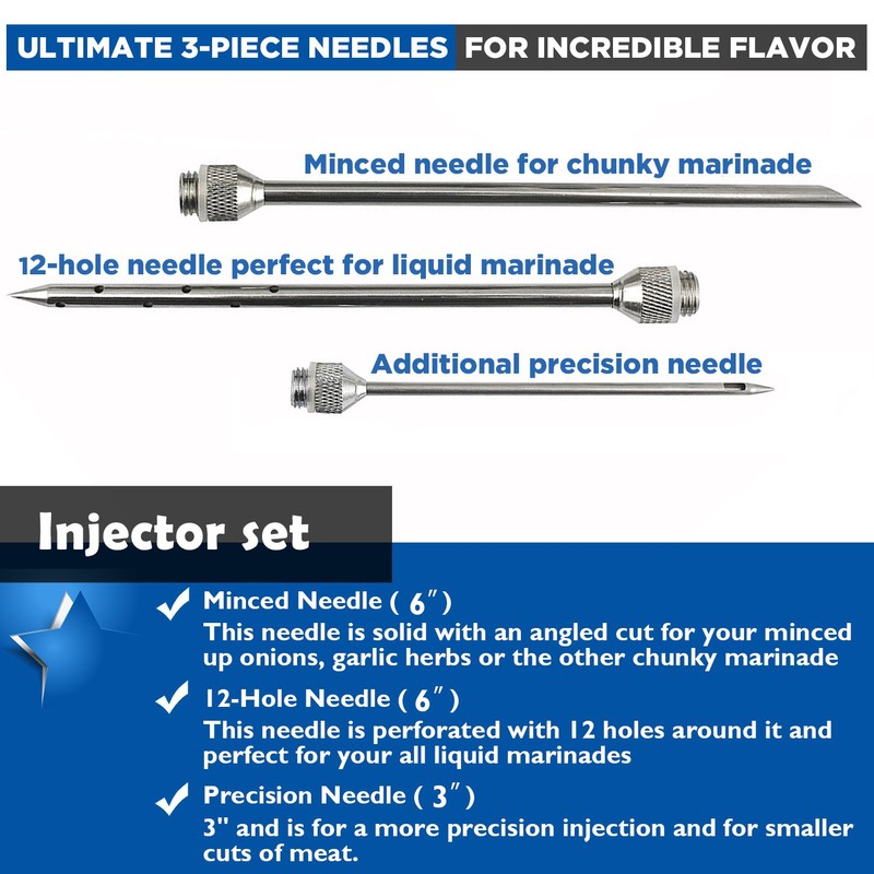 4 oz Stainless Steel Commercial Grade Meat Marinade Flavor Injector