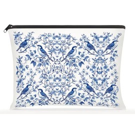 Bird French Toile De Jouy Makeup Bag - Inspired By Toile De Jouy Makeup Bag - Bird Lover Gifts - Gifts For Women- Pet Lovers On Mothers Day- Birthday- Holiday