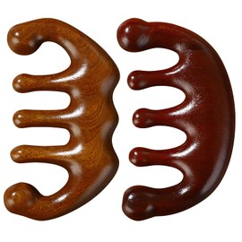 Wooden Scalp Soother - Handcrafted 100% Organic Green Sandalwood Wide-Tooth Combs - Wood Massage Comb & Sandalwood Comb for Premium Hair Management