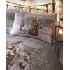 Twilight Santa Christmas Duvet Cover and Pillowcase Set, Beige, Single