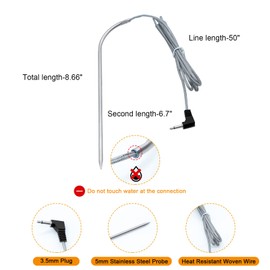 2-Pack Meat Temperature Probe Replacement Parts for Masterbuilt Gravity Series 560/800/1050 Grill + Smoker, with 2 Grill Clips and 2 Probe Grommets, Replace Accessories Number: 9004190170