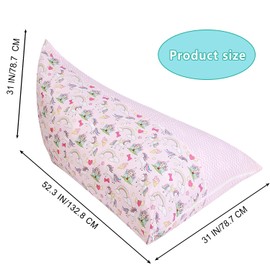 SANFERGE Stuffed Animal Storage Bean Bag Chair Cover - 52 x 31 inches Large Toy Organiser for Children and Adults, Washable, Durable, Triangular Floor Lounger (Cover Only, 200 L Capacity)