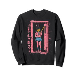 Creepy Girl Bunny Grunge Slasher Pastel Goth Anime Horror Sweatshirt