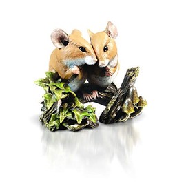 Richard Cooper Studio Cold Cast Bronze Woodland Couple Mice - Hand Painted by Michael Simpson