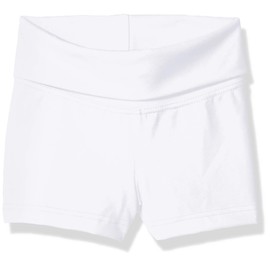 Capezio Little Fold-Over Boyshort-Girls, White, Intermediate