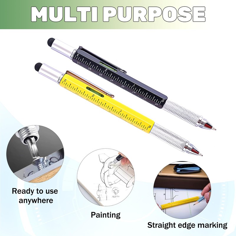 2Pcs Multi Tool Pen Gifts for Men, 6 in 1