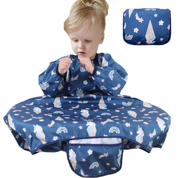JinBei Baby Bibs with Sleeves,Toddler Feeding Bibs Coverall Long Sleeve