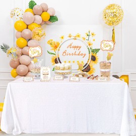 QueenDream White Sequin Tablecloth for Birthday Party Wedding Decorations 50x80 Inch Rectangular Table Cloth