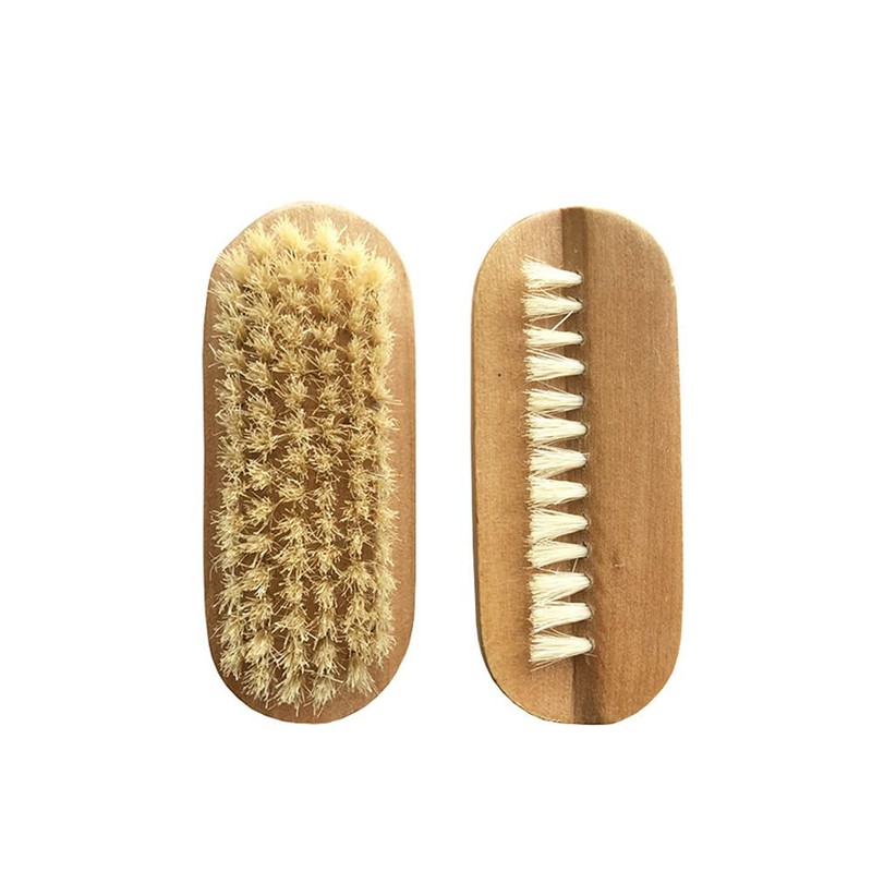 Natural bristles, manicure nail brush, wooden double-sided, manicure pedicure brush,