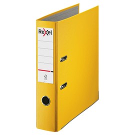 Rexel A4 Lever Arch File, Yellow, 75 mm Spine Width, Economic Range, 2115540