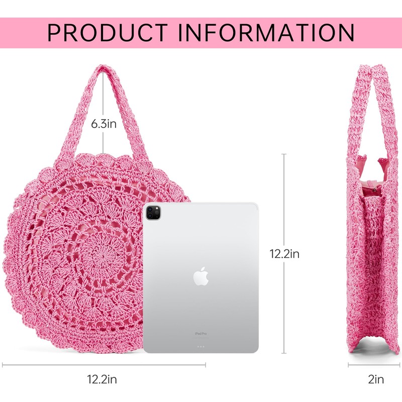 Kiss Sea Raffia Bag Straw Bags for Women Large Beach