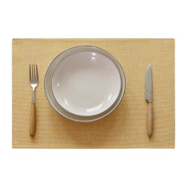 Demetex Placemat, Fabric, Cotton Linen Mat, Double Layer Fabric Sewing, Solid, Japanese Style, Flexible, Thick, Insulated, Anti-Slip, Easy Care, Washable, Kitchen Decoration, For Home, Restaurant,