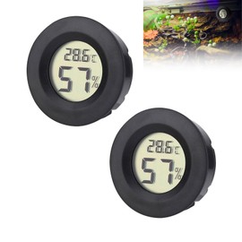 2PCS Reptile Thermometer,Reptile Thermometer and Humidity Gauge,Bearded Dragon Accessories,Reptile Accessories,Suitable for Jumping Spiders Leopard Geckos Hermit Crabs Geckos Lizards (Black)