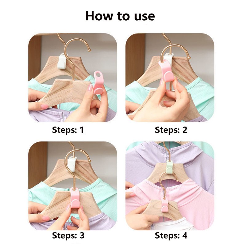 GWAWG Clothes Hanger Fastening 40 Pieces Plastic Fashion Stackable Fastening