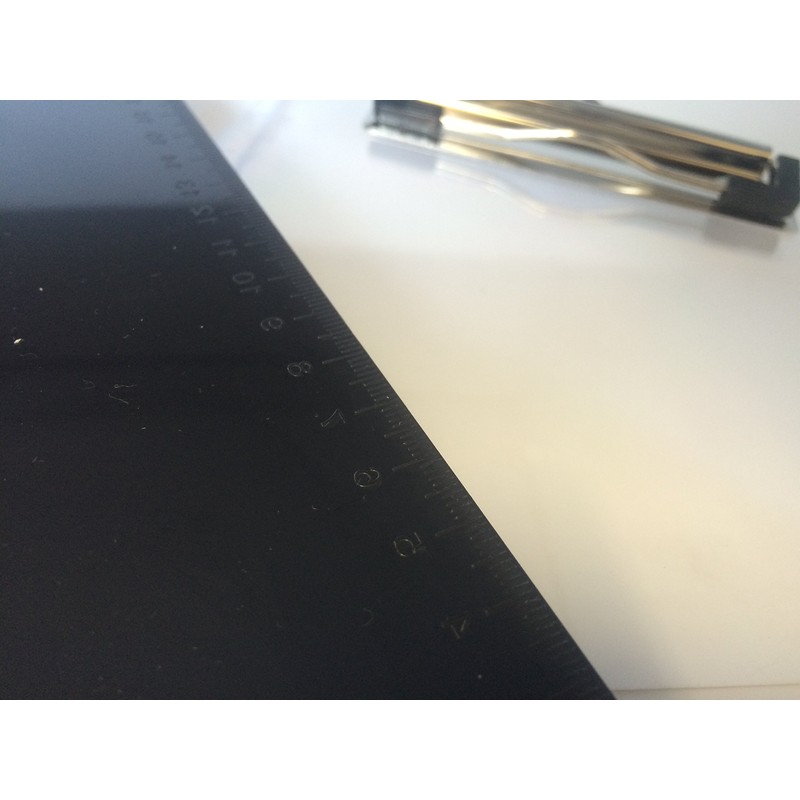 A5 Black Solid Plastic Clipboard - with Ruled Side